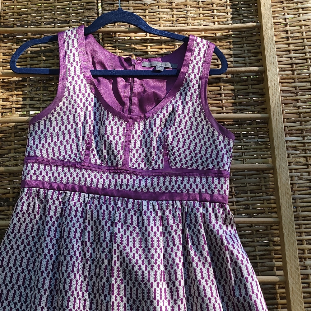 Purple Silk Empire Waisted Dress